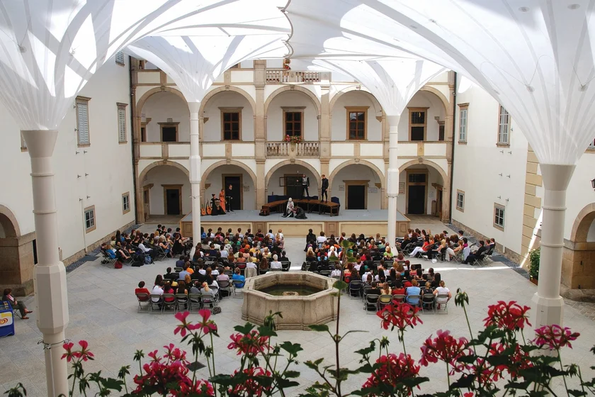Schloss Weitra Festival Vorstellung von oben